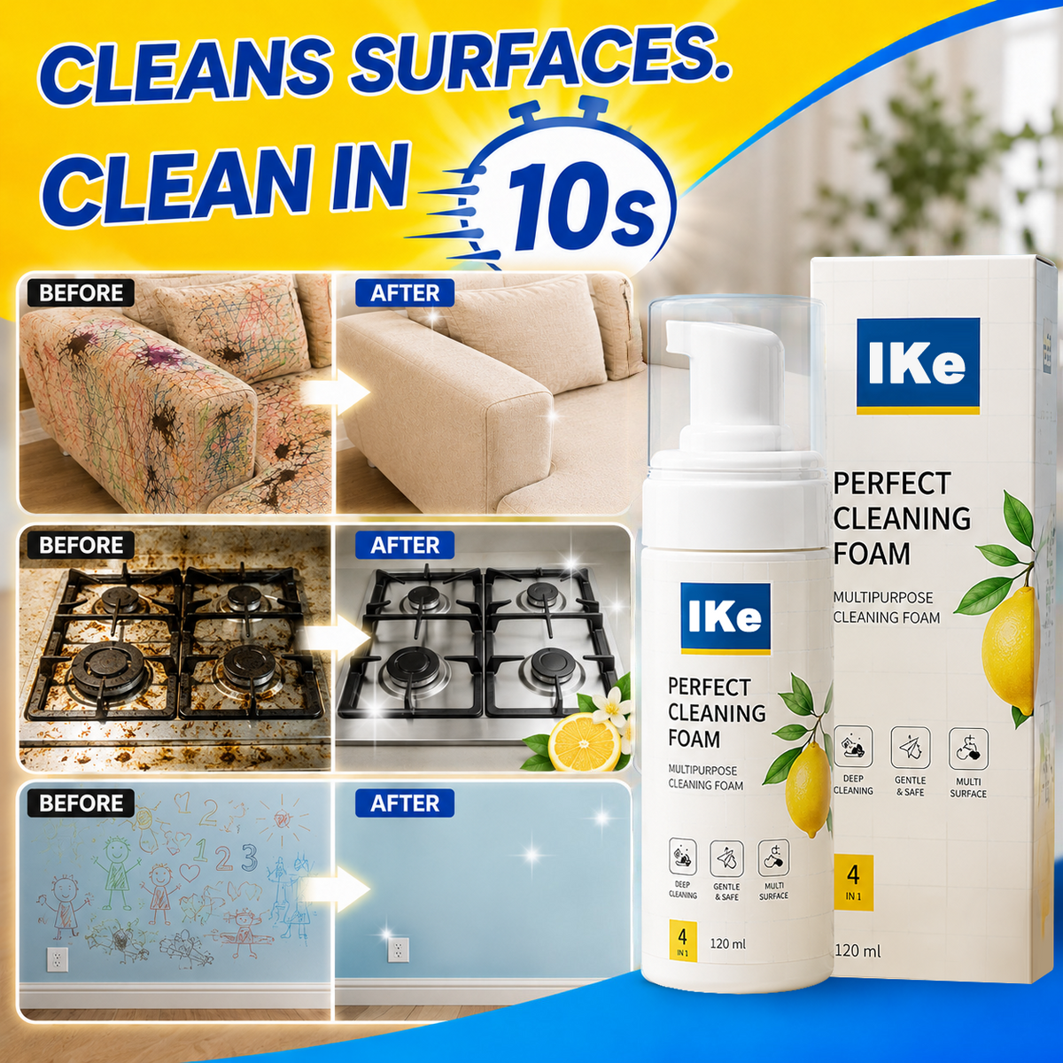 🔥Last Day 60% OFF - Foam No-Rinse Cleaner — Spray, Wipe & Done