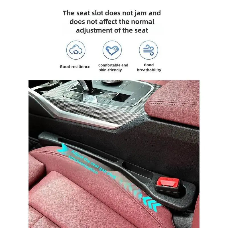Car Interior Seat Gap Filler Leak Proof Storage PU Leather Bag (Brown/Black)