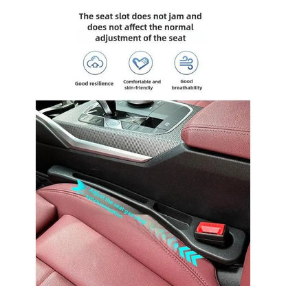 Car Interior Seat Gap Filler Leak Proof Storage PU Leather Bag (Brown/Black)