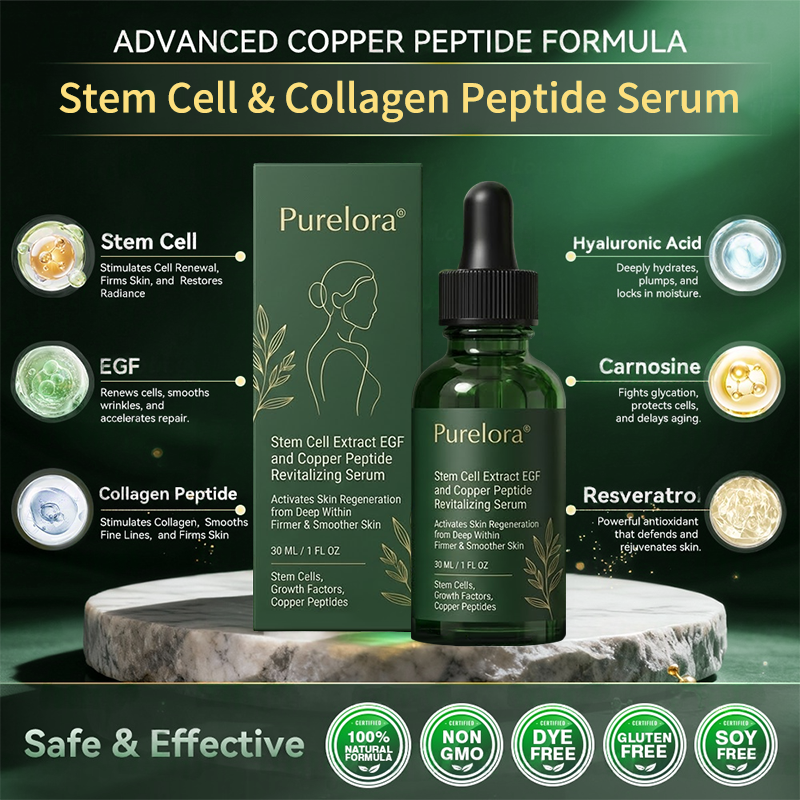 ⚡️Change from the inside out | Purelora® Stem Cell–Derived EGF & Copper Peptide Activating Serum  (Deeply activates skin renewal from within for firmer, smoother-looking skin)