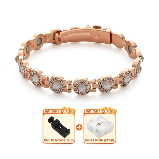 🔥 80% OFF | Pure Copper Magnetic Bracelet with Sparkling Zircon – Adjustable Fit