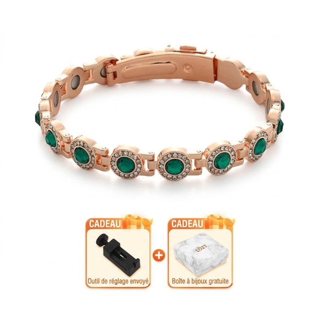 🔥 80% OFF | Pure Copper Magnetic Bracelet with Sparkling Zircon – Adjustable Fit