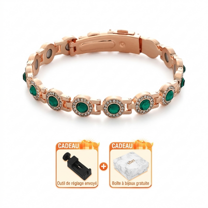 🔥 80% OFF | Pure Copper Magnetic Bracelet with Sparkling Zircon – Adjustable Fit