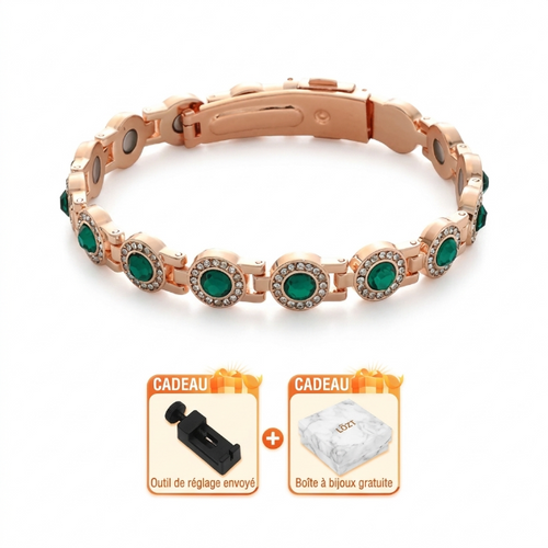 🔥 80% OFF | Pure Copper Magnetic Bracelet with Sparkling Zircon – Adjustable Fit