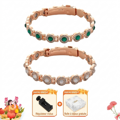 🔥 80% OFF | Pure Copper Magnetic Bracelet with Sparkling Zircon – Adjustable Fit