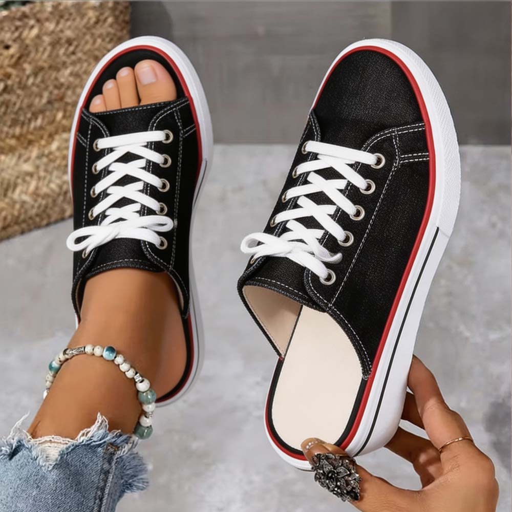 𝐋𝐀𝐒𝐓 𝐃𝐀𝐘: 𝟖𝟎% 𝐎𝐅𝐅🏆: Comfortable Women's Denim Canvas Slip-On Sandals