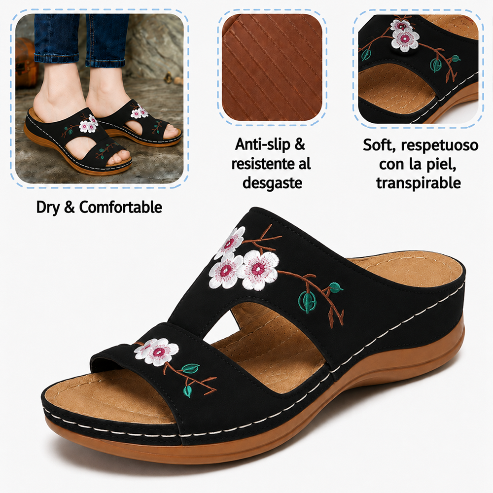 🌸Retro-style embroidered summer sandals | Ergonomic arch support — Walk all day without fatigue | Non-slip and breathable