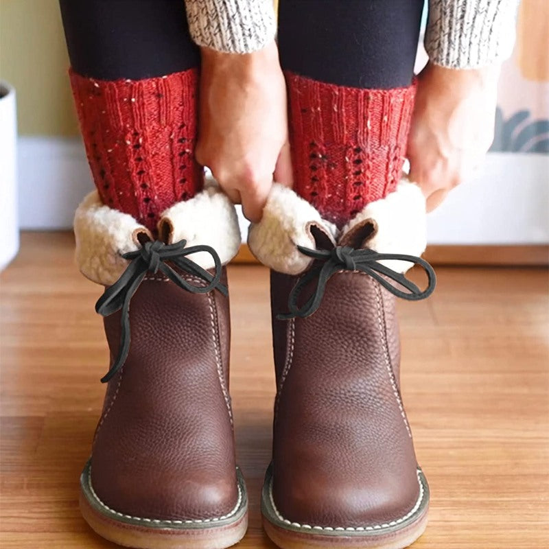 🔥Last Day 50% OFF - Waterproof Wool Lined Leather Orthopaedic Snow Boots