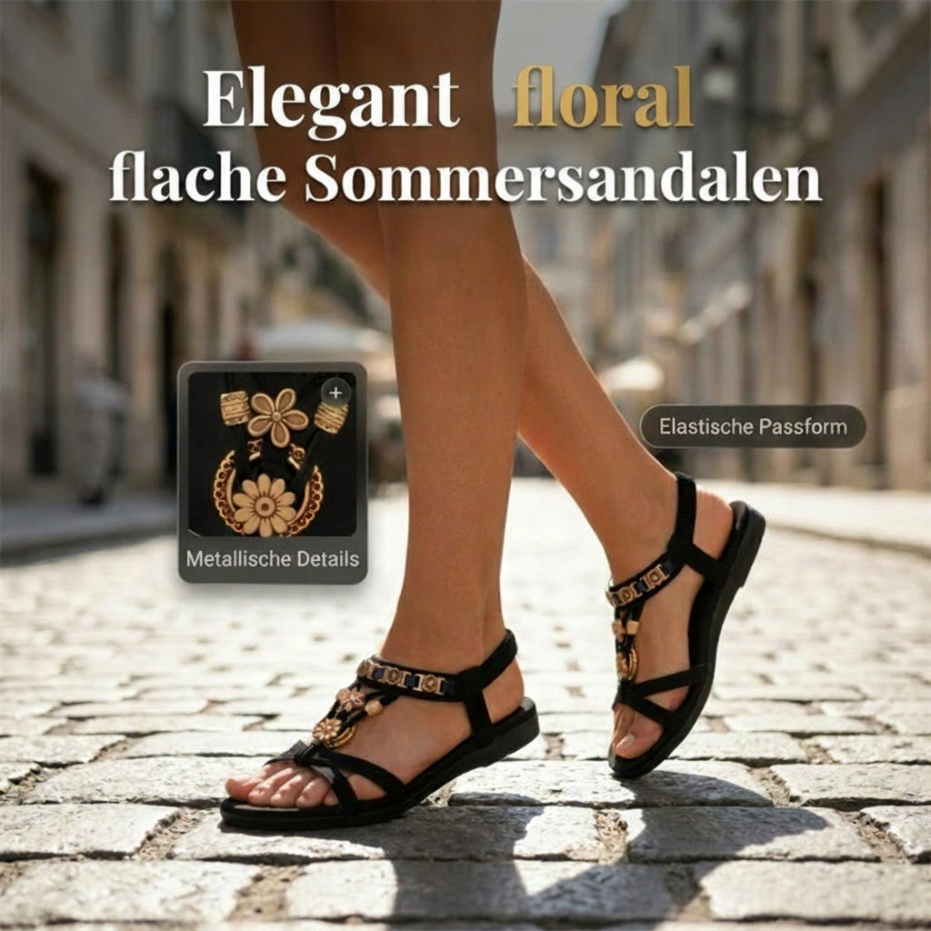 🏆 2026 Best Seller - 👡 Limited Offer: 50% OFF Women's Fashionable Flower Decorated Slingback Sandals, Boho Style Flat Sandals for Beach Vacation, Casual Versatile Shoes for Women & Girls, Footwear