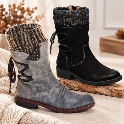 🔥𝑳𝑨𝑺𝑻 𝑫𝑨𝒀 𝑺𝑨𝑳𝑬-𝟖𝟎% 𝑶𝑭𝑭✨Women's Winter Low Barrel Orthotic Bow Support Wool Warm Boots