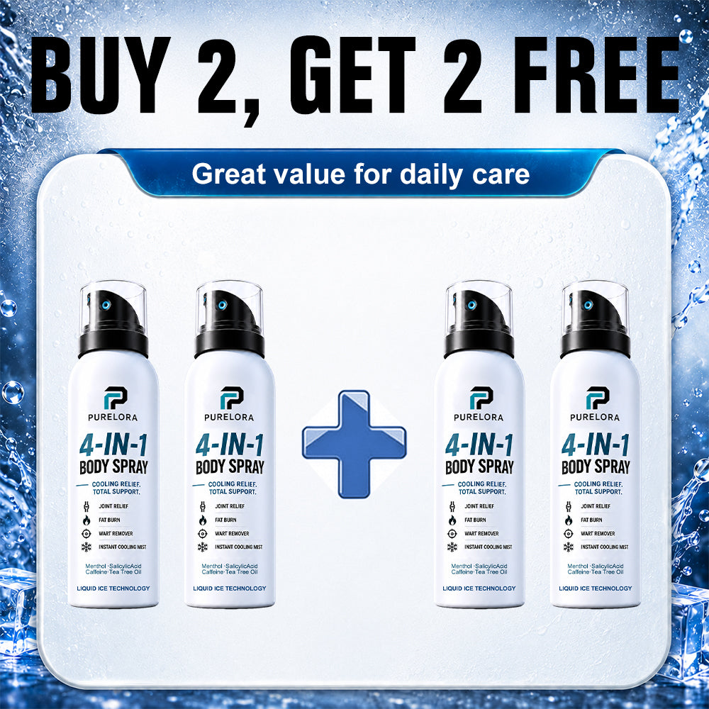🔥 【Official Store】PURELORA® 4-in-1 Spray — Acne Clear · Fade Marks · Smooth Bumps · Exfoliating Mist | Salicylic Acid + Menthol + Caffeine + Tea Tree | Made in UK