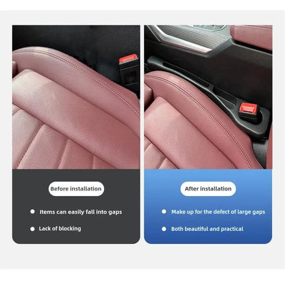 Car Interior Seat Gap Filler Leak Proof Storage PU Leather Bag (Brown/Black)