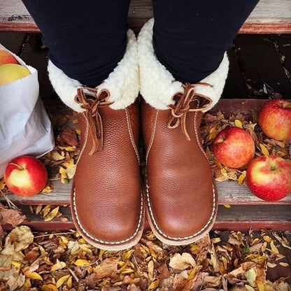 🔥Last Day 50% OFF - Waterproof Wool Lined Leather Orthopaedic Snow Boots