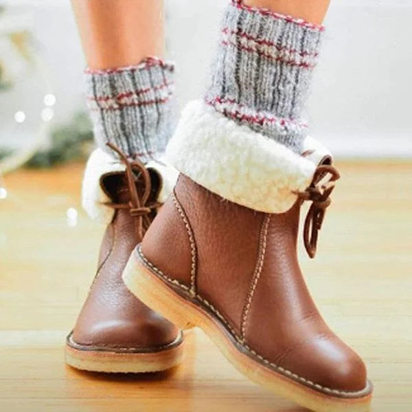 🔥Last Day 50% OFF - Waterproof Wool Lined Leather Orthopaedic Snow Boots