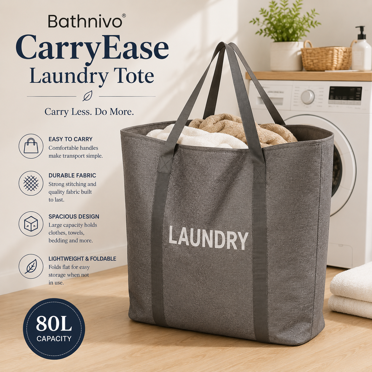 Bathnivo® CarryEase Laundry Tote