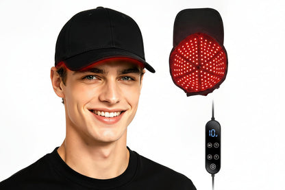 Red Light Hair Growth Cap for Men & Women, 528 Total Light Emitters | Cordless 5000mAh controller with 660nm red and 850nm NIR light, adjustable sessions, full-scalp coverage