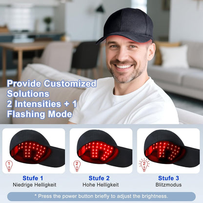 Red Light Hair Growth Cap for Men & Women, 528 Total Light Emitters | Cordless 5000mAh controller with 660nm red and 850nm NIR light, adjustable sessions, full-scalp coverage