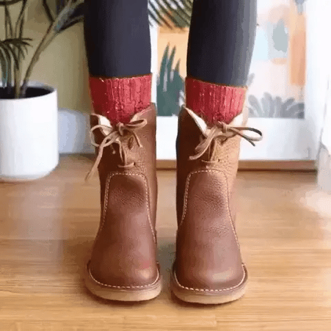 🔥Last Day 50% OFF - Waterproof Wool Lined Leather Orthopaedic Snow Boots