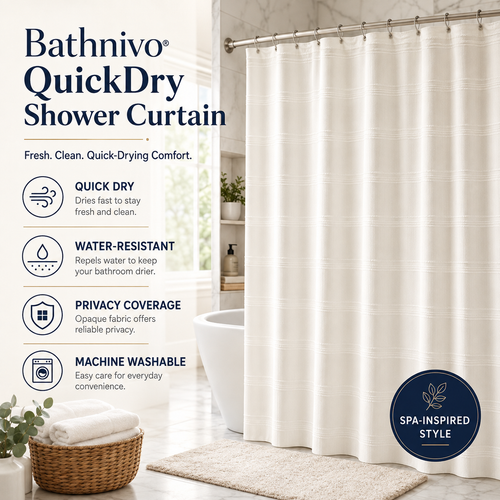 Bathnivo® QuickDry Shower Curtain