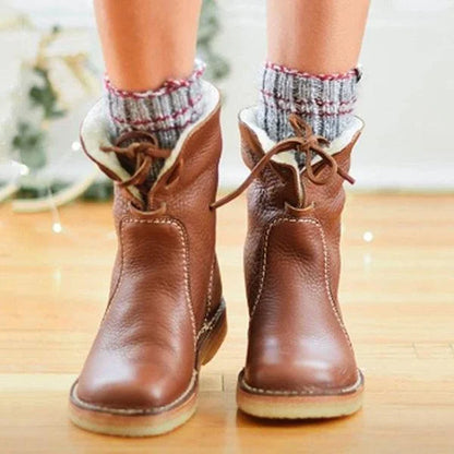 🔥Last Day 50% OFF - Waterproof Wool Lined Leather Orthopaedic Snow Boots