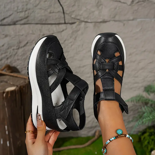 Free Delivery – BQODQO® Women's Soft Adjustable Comfort Sandals with Hook & Loop Closure – Perfect Fit for Wide & Narrow Feet