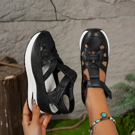Free Delivery – BQODQO® Women's Soft Adjustable Comfort Sandals with Hook & Loop Closure – Perfect Fit for Wide & Narrow Feet