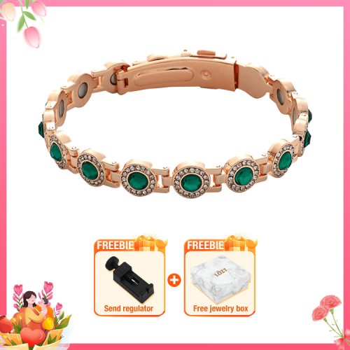 🔥 80% OFF | Pure Copper Magnetic Bracelet with Sparkling Zircon – Adjustable Fit