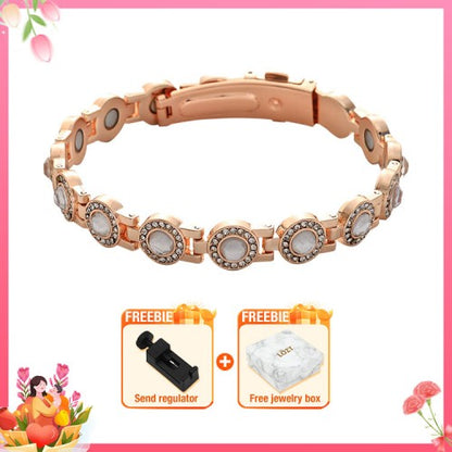 🔥 80% OFF | Pure Copper Magnetic Bracelet with Sparkling Zircon – Adjustable Fit
