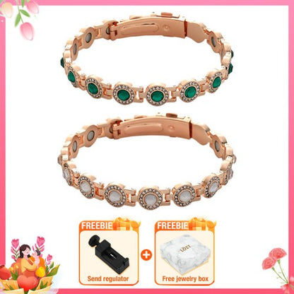 🔥 80% OFF | Pure Copper Magnetic Bracelet with Sparkling Zircon – Adjustable Fit