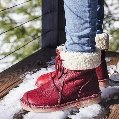 🔥Last Day 50% OFF - Waterproof Wool Lined Leather Orthopaedic Snow Boots