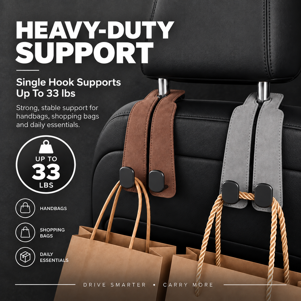 🚗✨Today Only: 80% OFF 💰 | Luxury Double Car Headrest Hooks – More Storage & Style!