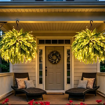 Last Day 49% OFF💛Glowing Boston Ferns with Lights – 🌿 Zero Watering, Zero Maintenance