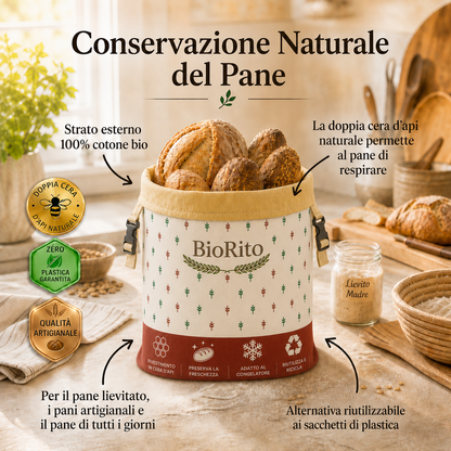 Sac à Pain Premium en Coton 100% et Cire d'Abeille