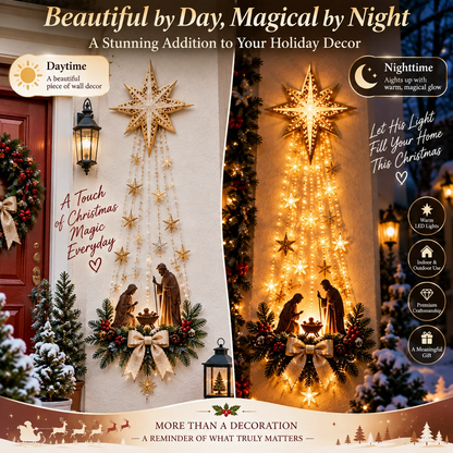 ✨ Last Day – 50% OFF! ✝️ Bethlehem Star of Faith – Lighted Nativity Wall Decor